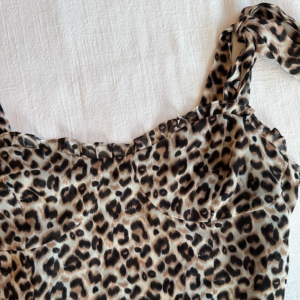 Cheetah print cropped tank top - Picture 3 of 6